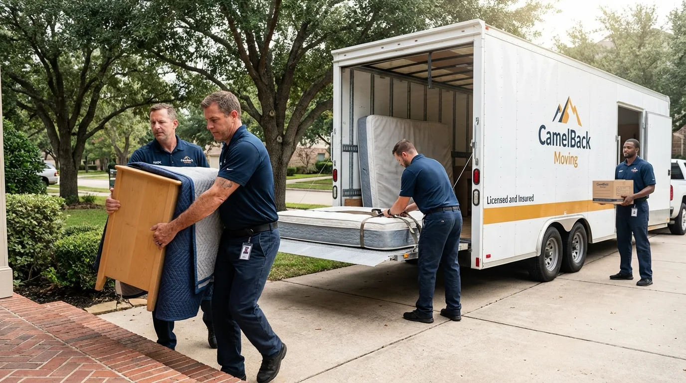 Crew loading residential truck for cross-state move from Wilmerding, PA